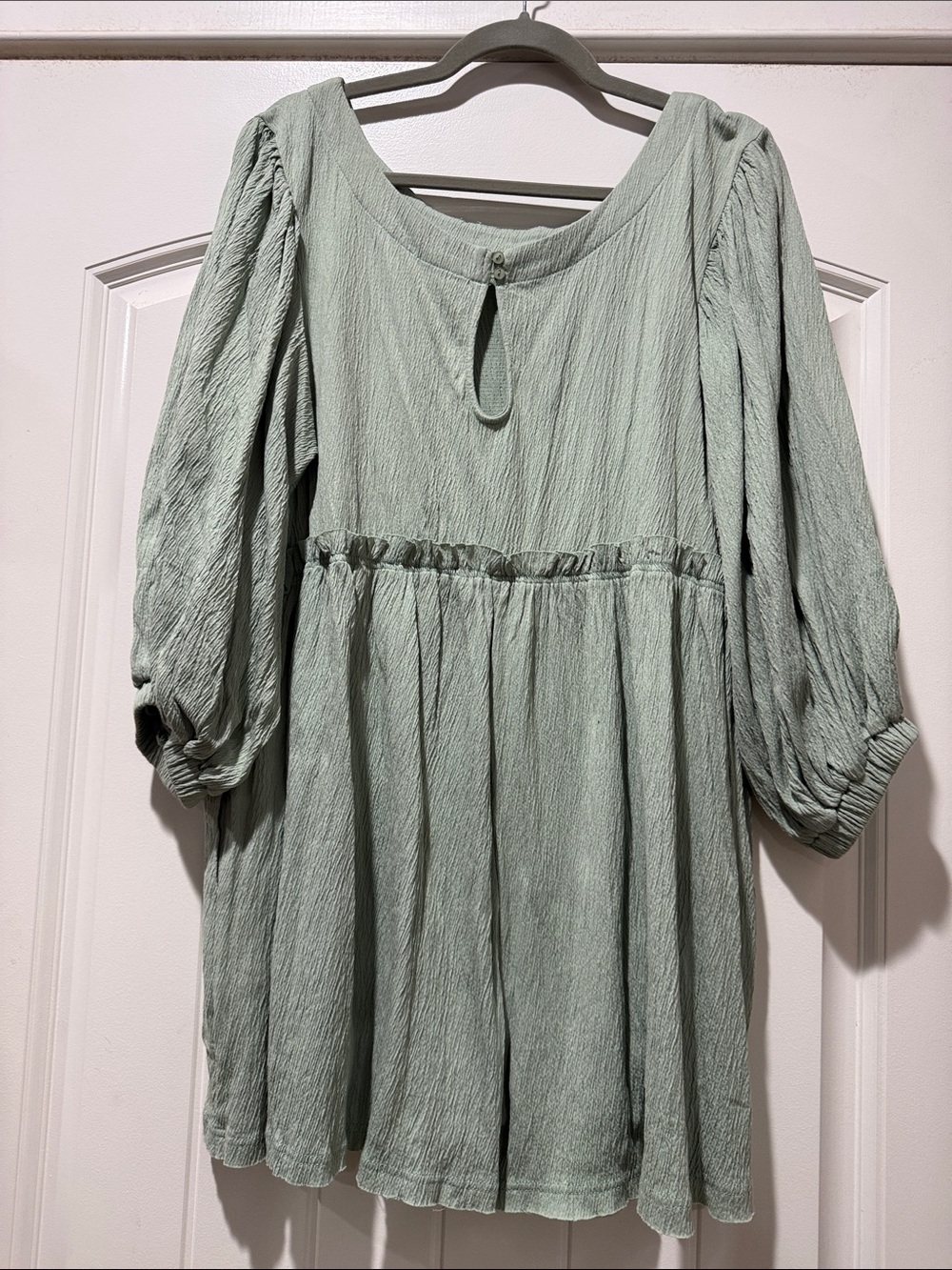 Light Sage Green Women's Gathered Romper by Mable - Picture 2 of 7